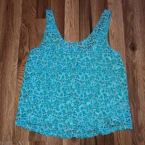 Teal Lacy Tank